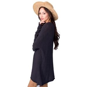 Show Me Your Mumu Sweater Charcoal Size M V-Neck Oversized Tunic